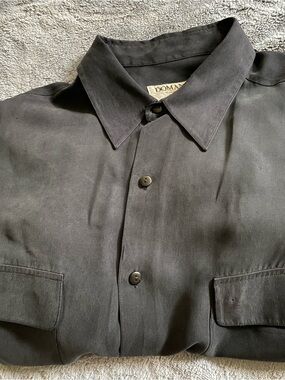 Doma Black Men's Button-Front Dress Shirt